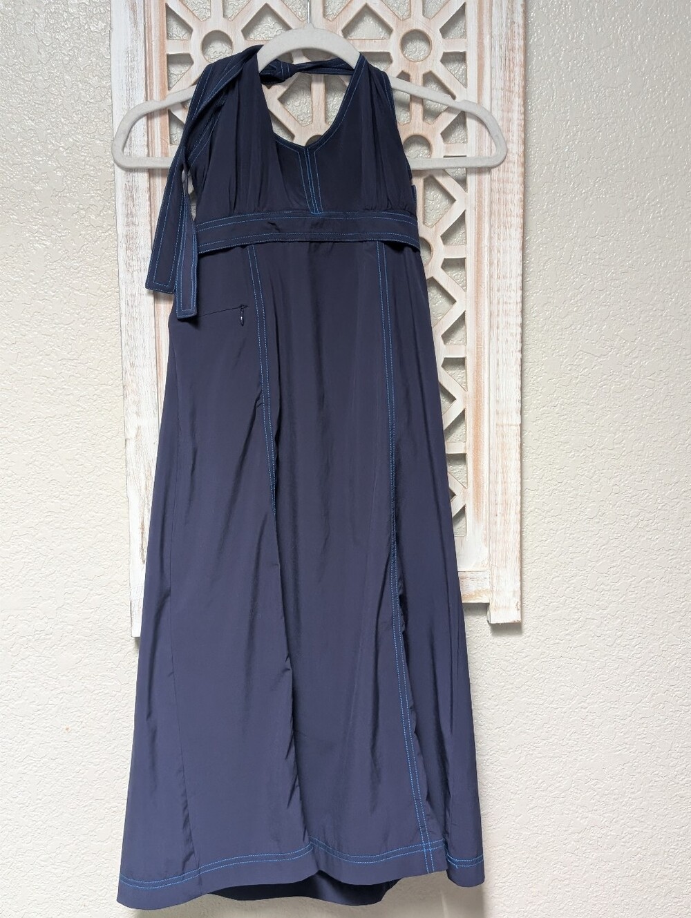 Athleta Pack Everywhere Navy Halter Dress Womens 4T Tall Quick Dry Swim Cover